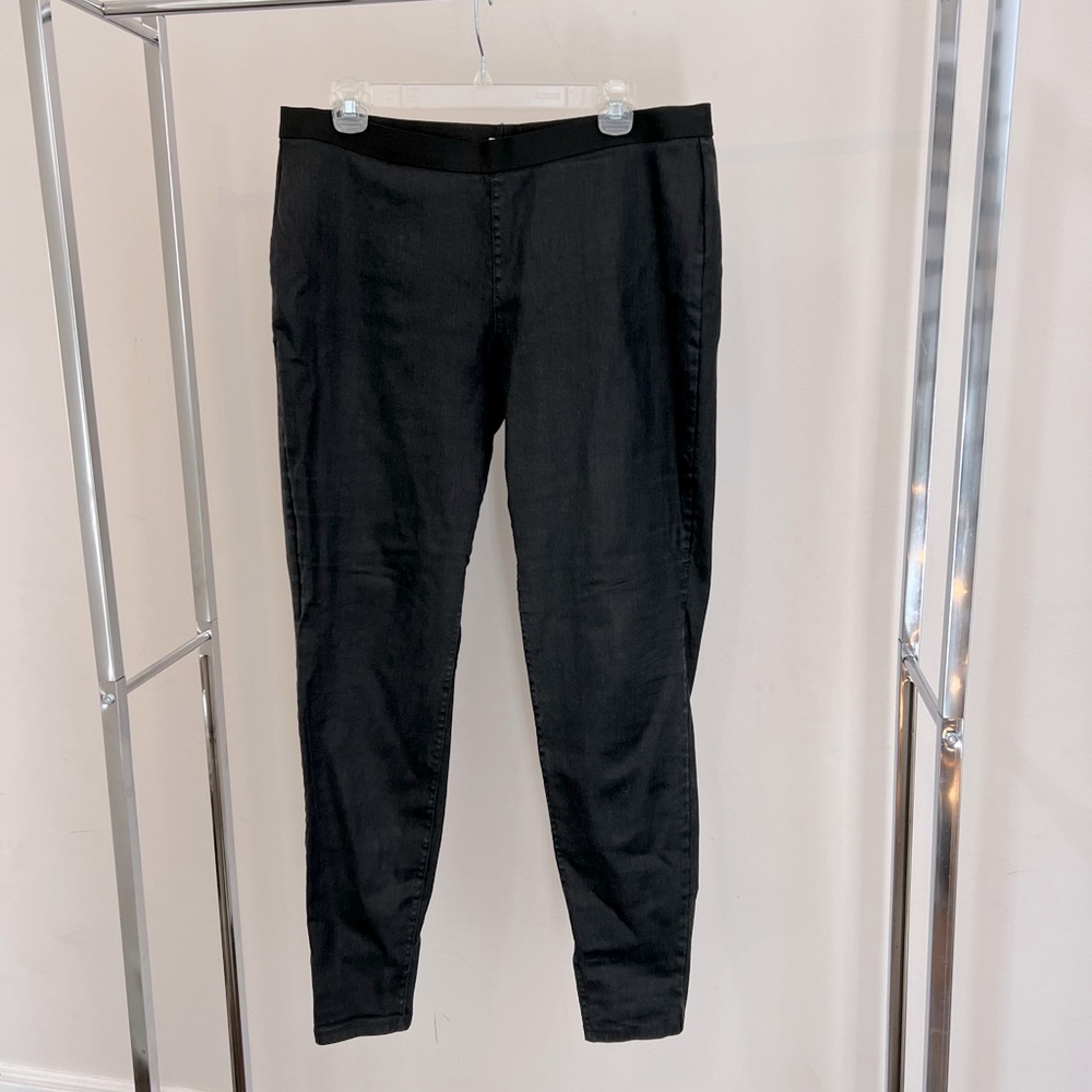 Eileen Fisher Organic Cotton Stretch Jean Leggings in Black Size Large